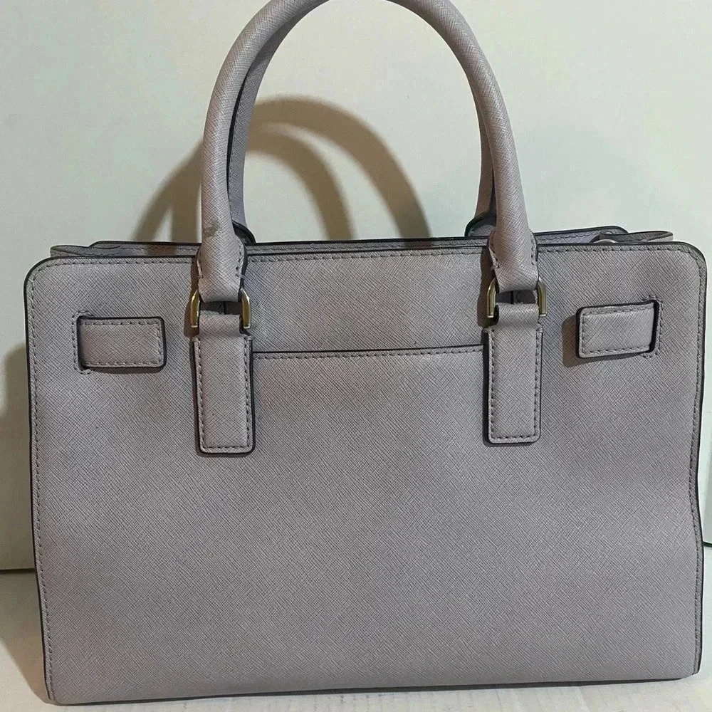 Michael kors grey saffiano leather satchel handbag